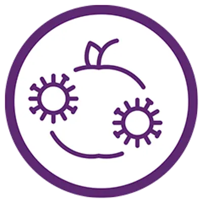 Apple and germ icon