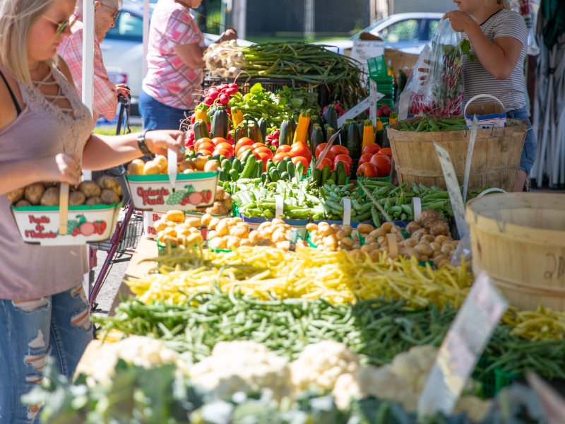 Image of a display containing baskets of fresh Ontario apples