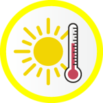 Yellow level heat warning icon