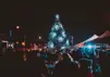 Photo by viewtacular of a crowd of people surrounded by holiday lights in Pickering Village in Ajax, Ontario 