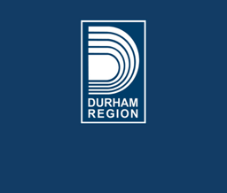 The Durham Region logo in navy and white