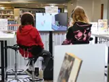 An image of a technology station in the Oshawa Public Library Memory Lab