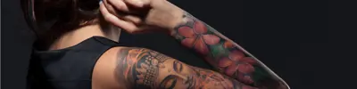Arm with a tattoo sleeve