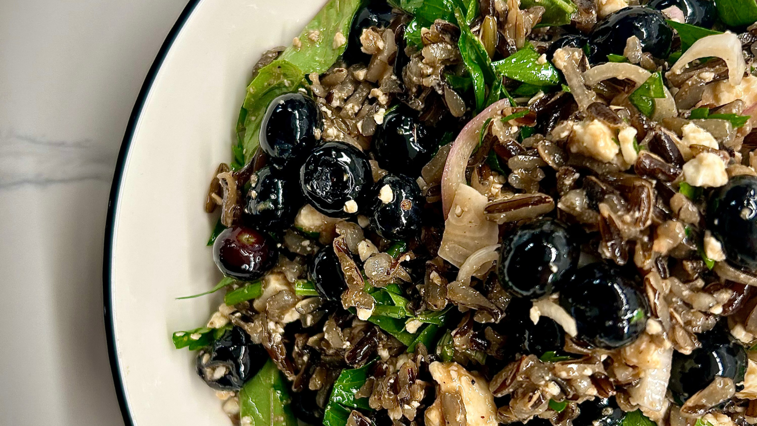 Close up of Blueberry and Wild Rice Salad.