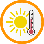Orange level heat warning icon